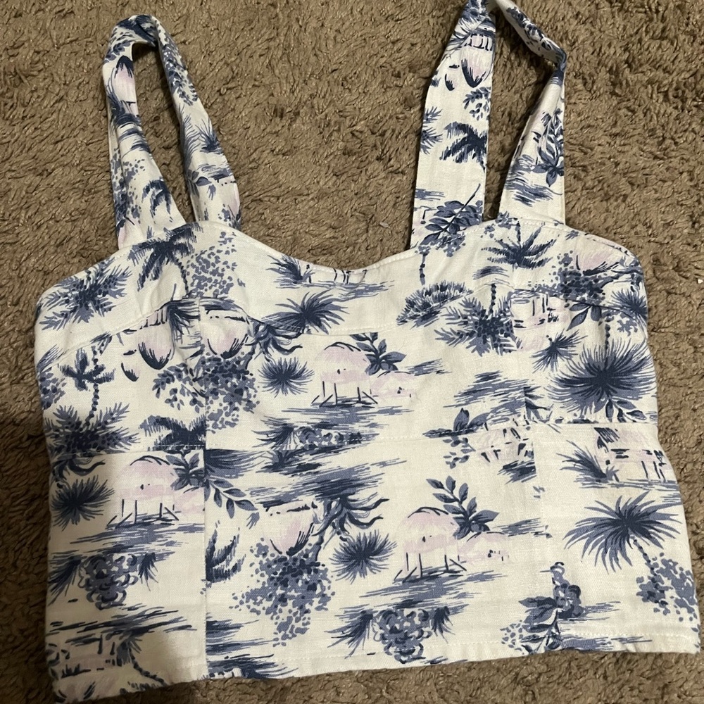 Abercrombie Hawaiian Print Linen Tank